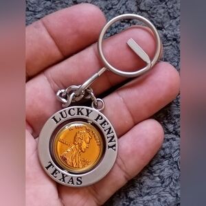 Lucky Penny Texas Keychain - Silver and Gold